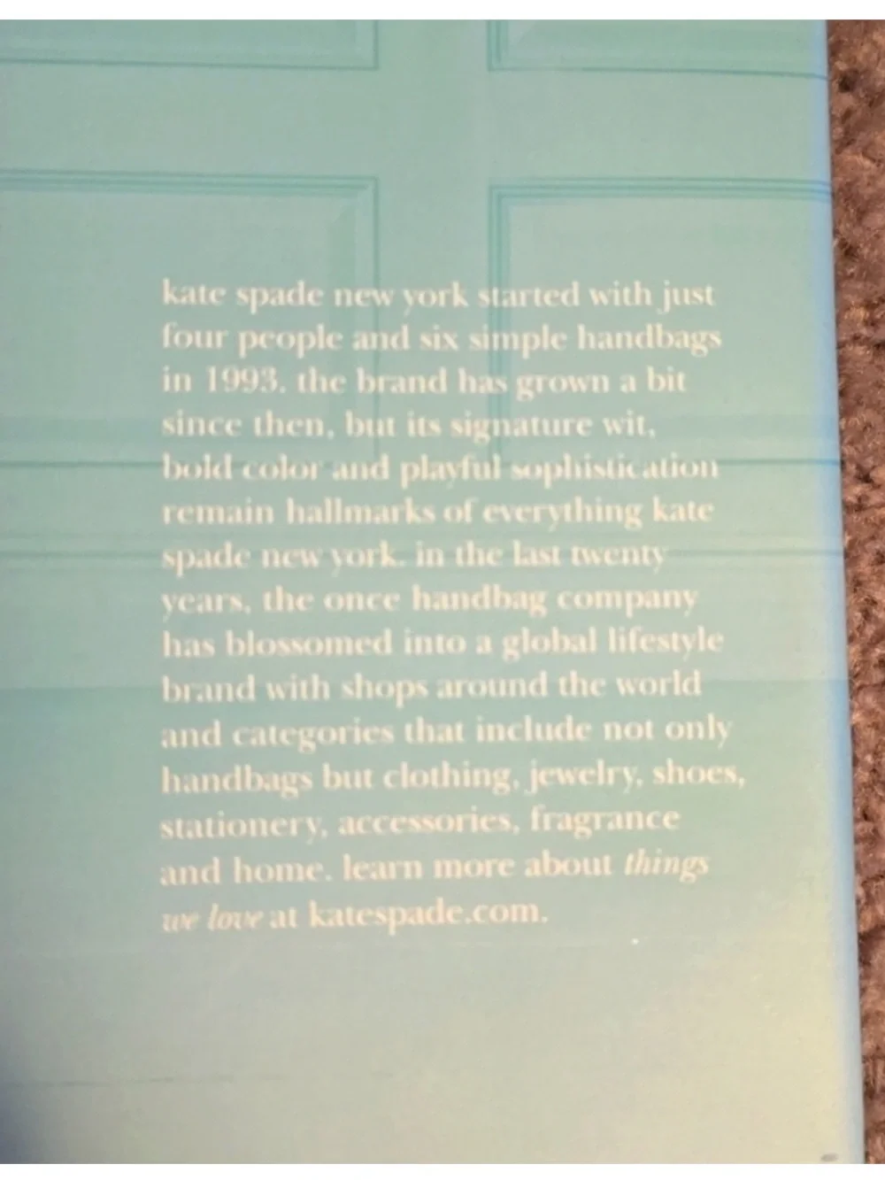 Kate Spade “Things We Love” Coffee Table Book - 20 Years of Inspiration